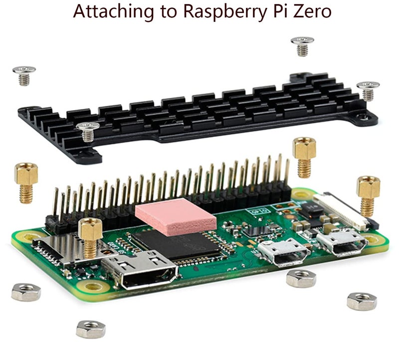Waveshare Aluminum Heatsink Cooler with Thermal Tapes for Raspberry Pi Zero 2 W/WH - Image 3